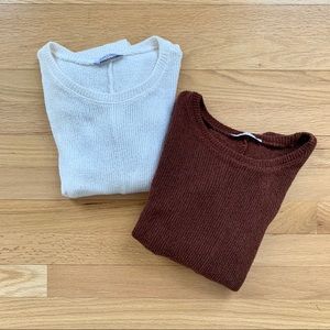 two zara cropped sweaters